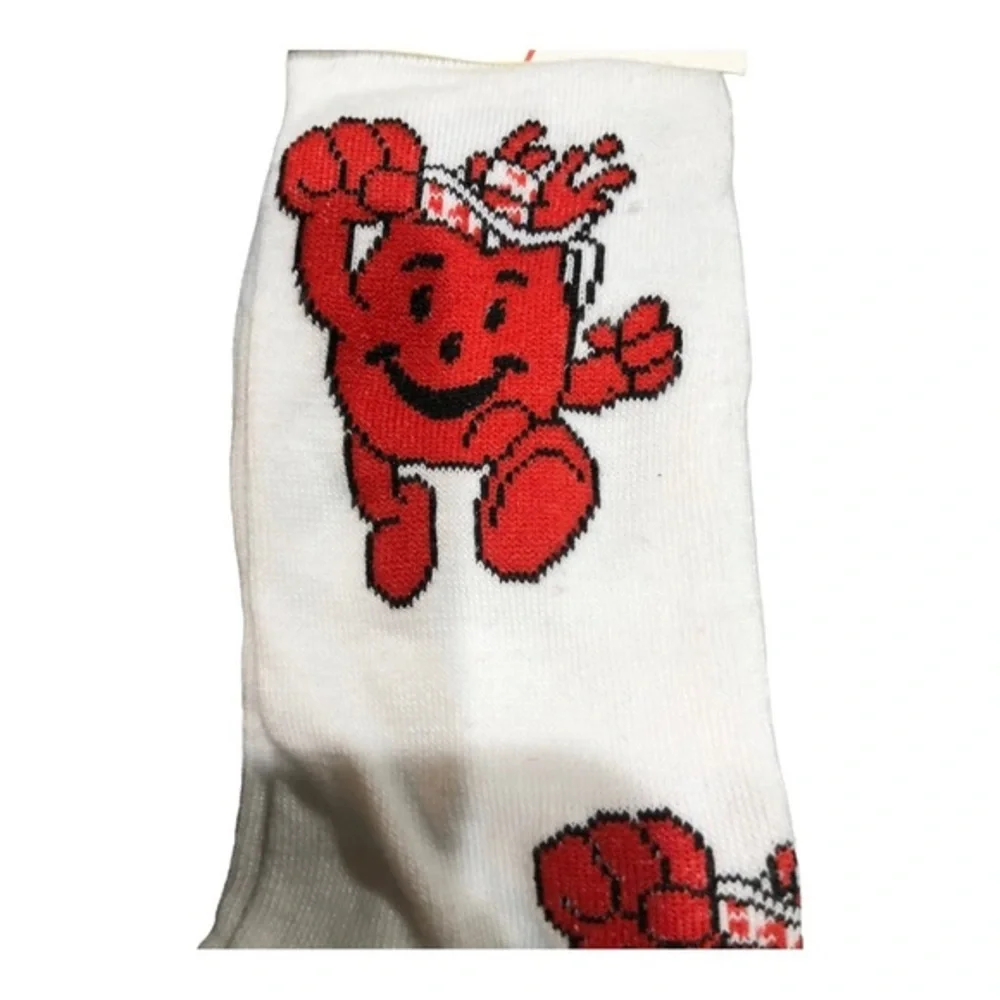 Buy 1 get 1 free! kool-aid White & red crazy‎ fun gag gift crew socks. new